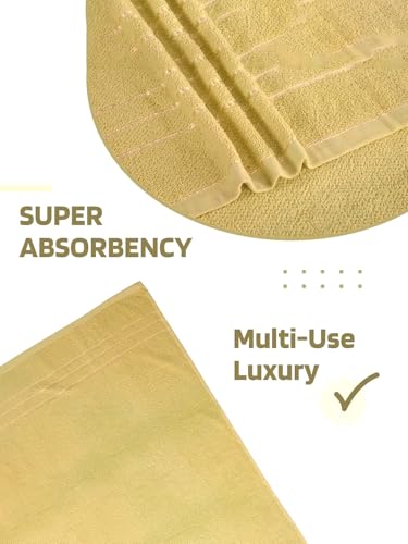 Image of Hand Towels 16x24 inches, Soft & Highly Absorbent Bathroom /Face Towels, Pack of 2 (Yellow)