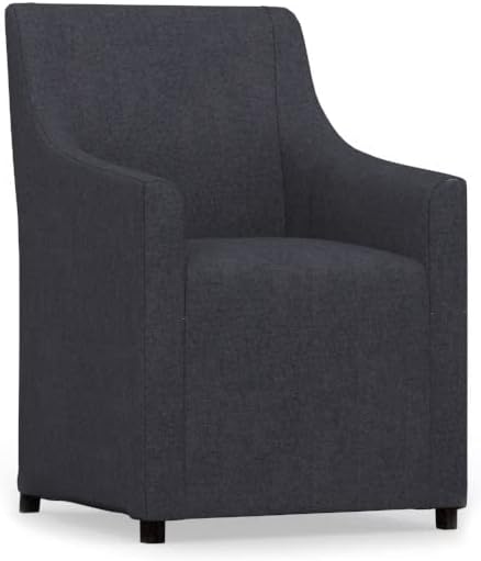 comfortly Chair Slipcover Replacement Hand Made Compatible with SAKARIAS Armchair Long Skirt - Covers ONLY (Cashmere Blends - Anthracite)
