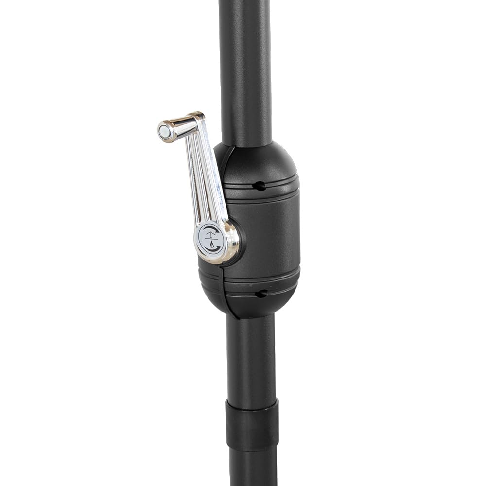 Ombrellone 3x3 m da Giardino Ecrù con Palo Centrale Ø48 mm, Apertura a Manovella, Telo in Poliestere 180 g/m² e Struttura a 8 Stecche, Ideale per Terrazza, Piscina, Bar e Outdoor