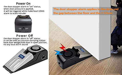 Zzrui Upgraded 2 In 1 Portable Door Stopper Floor Wedge Security Alarm Loud 120Db Entrance Alert Door Stop Alarm For Travel Home Apartment House (3 Packs) #TOP1