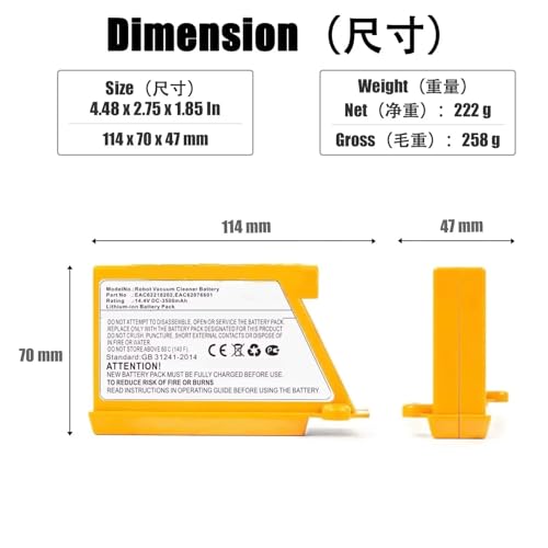 Batería de 5000mAh para robot LG EAC62218202 con autonomía mejorada 3