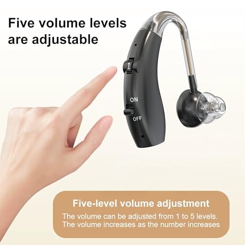 Image of Fastwell F25 Rechargeable Hearing Aid for Adults & Seniors, Behind-the-Ear Design, 30 Min Quick Charge, Noise Reduction, Single Ear With 6-Month Warranty (Black)