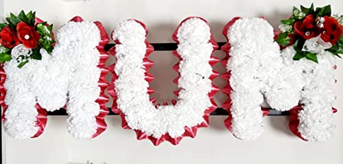 MUM Artificial Silk Funeral Flowers Name Letter Tribute Memorial
