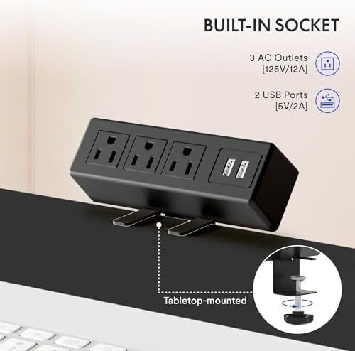 FLEXISPOT EN2 Whole-Piece Standing Desk with Clamp Power Strip, 55 x 28 Electric Stand Up Height Adjustable Desk with Cable Management (Black Frame + 55" Rustic Brown Desktop, 2 Packages) - 3