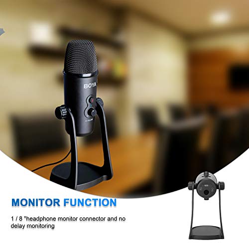 Boya Usb Computer Conference Microphone, Usb Live Condenser Microphone For Computer With Adjustable Pickup Patterns Perfect For Podcast, Streaming, Gaming, Vloggig, Work #TOP4