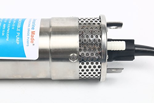 Amarine Made 12V Dc Submersible Deep Well Water Pump 3.2Gpm 4" 10A/ Alternative Energy Solar Battery Powered With Stainless Steel Shell-Max Lift 230 Ft, Max Submersion 100 Ft #TOP6