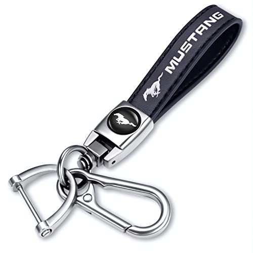 SOUL OF BALI Genuine Leather Car Keychain Keyring Accessories Compatible with Ford Mustang...