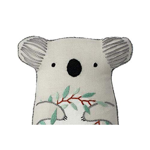 Image of Kiriki Press DIY Embroidery Doll Kit - Skill Level 1 - Beginner to Advanced Embroidery Kits for Adults Teens (3 Skill Levels) Animal Embroidery Kit - Screen Printed Pattern (Koala - Level 1)