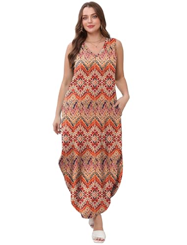 Image of Sampeel Summer Dresses Maxi Dress Vacation Beach Sundresses 2025 with Pockets