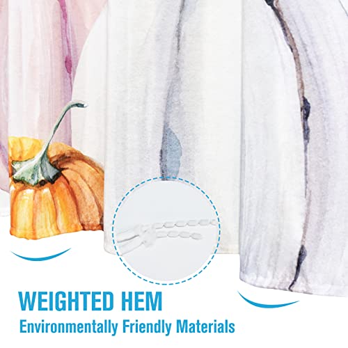 Gixige Fall Pumpkin Shower Curtain For Bathroom, Rustic Thanksgiving Harvest Bathroom Decor, Watercolor Autumn Halloween Holiday Waterproof Polyester Fabric 72 X 72 Inches Set With 12 Hooks #TOP2