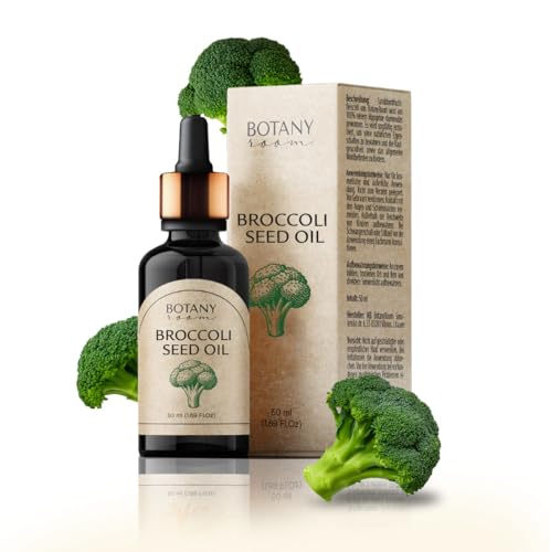 BotanyRoom Aceite portador virgen de semillas de brócoli 50 ml – aceite puro y natural perfecto para cabello, cara, uñas, aromaterapia, masaje y dilución de aceite, vegano, libre de OGM