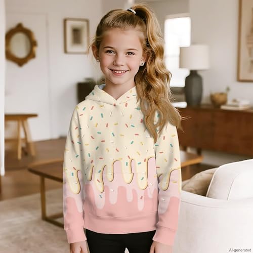 Image of Coloranimal Unisex Girls and Boys Long Sleeve Hoodies Hoody Athletic Pullover Sweatshirts Tops Age 6-16year