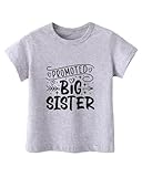 Habudda Big Sister Shirts for Girls Gifts Promoted to Big Sister Announcement Shirt Toddler 2-8T Cute Short Sleeve Cotton T-Shirt