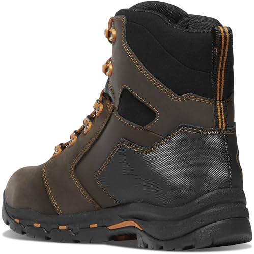 Image of Danner Vicious 6 inch Composite Toe Work Boots for Men - Waterproof Leather with Breathable Gore-Tex Lining, Speed Lace System & Non Slip Heeled Outsole
