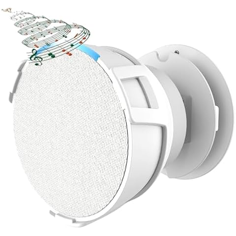 YIDANYOT Stand for Echo Pop, Wall Mount Holder for Echo Pop, Holder Bracket Shelf Accessories for Echo Pop, Smart Speaker Stand with Cable Management Shelf for Space-Saving Cover