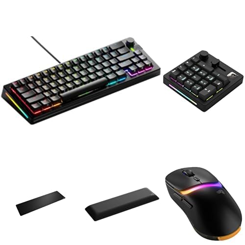GLORIOUS GMMK 3 Pro 65% Teclado Mecánico (US) + GMMK Numpad Inalámbrico + Ratón Model D3 Inalámbrico Negro + Alfombrilla LE Antimanchas + Reposamuñecas Tela 65/75% para Gaming