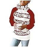 Damen Oberteile Baseball Casual Lose Farbblock Pullover Blusen Tuniken Shirt