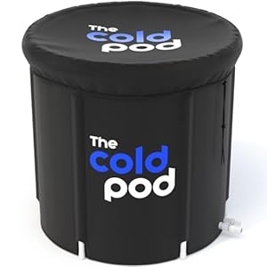 The Cold Pod IJsbad voor buiten met deksel: 320 liter koudwatertherapiebad voor herstel en koude duik, 4 lagen draagbaar ijsbad dompelbad, zwart