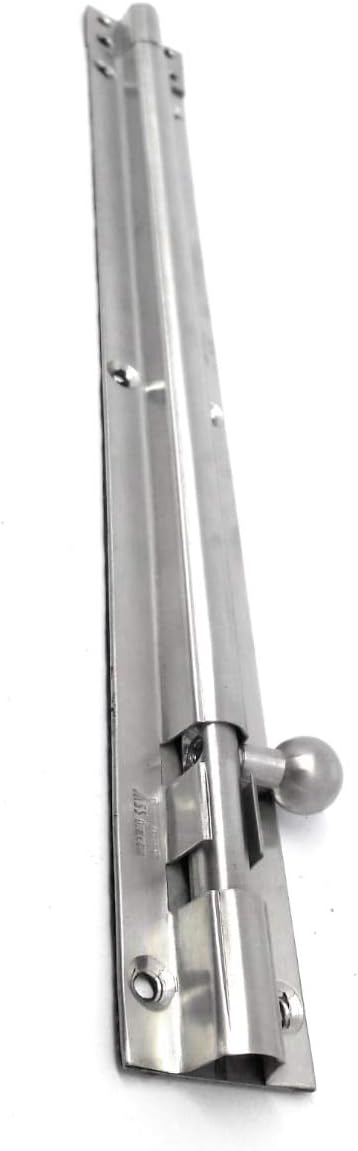 ssiskcon 12 inch Stainless Steel Barrel Bolt 10mm Solid Satin 32D Surface Cane Defend Security Latch Slide Lock