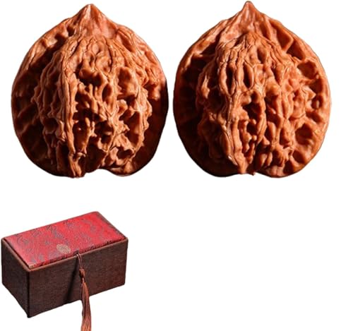 Wenwan - Nueces de dedo chinas, bola de masaje natural 2026, para ejercicios de mano para aliviar el estrés, mejorar la concentración y promover la meditación (37-38 mm)