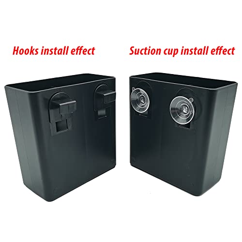 spansee Upgraded Double Boxes Aquarium Plant Holder, Aquatic Planter for Classic Rimmed Tank, Hanging Plant Pots with Hooks for Rimless Tanks, Aquascape Decorations for Emersed Plants Shrimp Fish