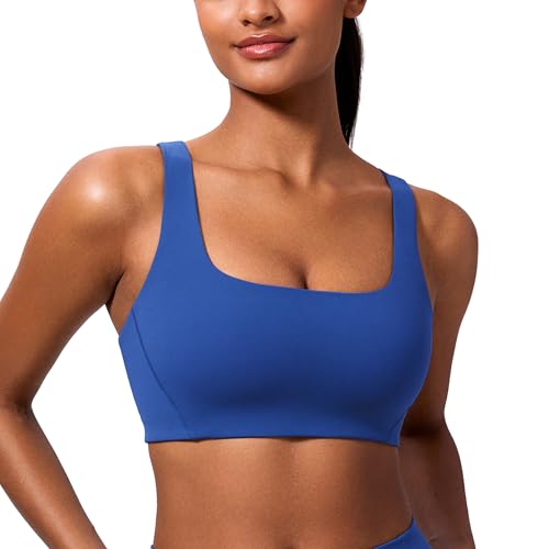 Image of CRZ YOGA Butterlift Square Neck Sports Bras | Double Lined, Light Support, Non Padded, Yoga, Buttery Soft, V-Shaped Racerback, for Women