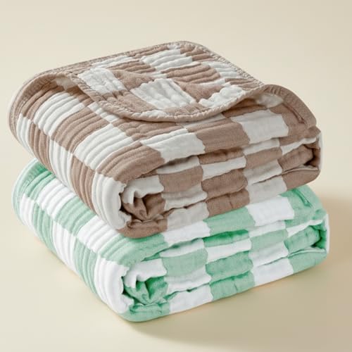 Image of HardNok Muslin Baby Blanket 2-Pack – Gentle Touch, Always Within Reach, for Peace of Mind.