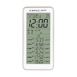 LANGSHI Azan Uhr LED Islamische Uhr Muslimische Gebetsuhr Tisch Schreibtisch Digital Wecker für Home Office Dekorative Ramadan Geschenk Gold
