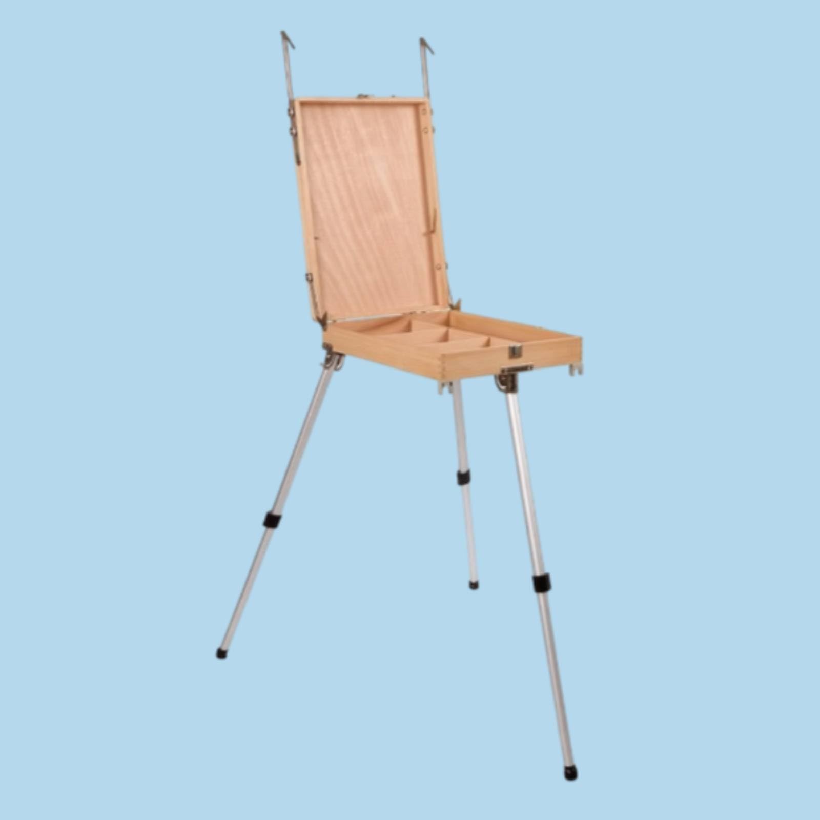 Maletín Pintura con Patas Ajustable Caja Caballete Portátil Resistente Caballete Plegable para Artistas, Pintores