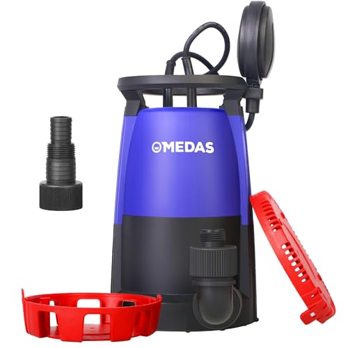 MEDAS 1/2 HP Submersible Water Pump 3-in-1 Sump Pump Thermoplastic Portable Utility Pump 2905 GPH High Flow Water Removal for Swimming Pool Garden Pond Basement with 16.4ft Long Power Cord