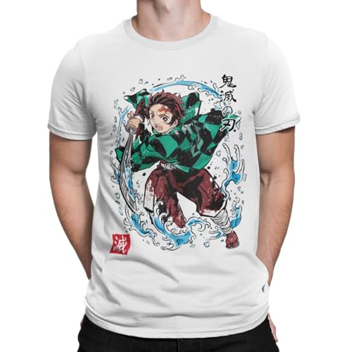Camisetas La Colmena 7428-Tanjiro sumi-e Cazador de Demonios: Estilo Elemental