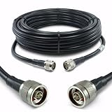 Proxicast 50 ft N Male to N Male Premium 400 Series Low-Loss Coaxial Cable (50 Ohm) for 4G LTE, 5G Modems/Routers, Ham, ADS-B, GPS, RF Radio to Antenna or Surge Arrester Use (ANT-180-001-50)