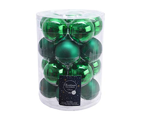 20 Christbaumkugeln Glas 6cm Grün Cover