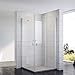 Produktbild SONNI Duschkabine 80x80x195cm Eckeinstieg Falttür Duschabtrennung, 6mm ESG