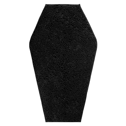 Gothic Curiosities Chenille Coffin Bath Mat - 32x20 Inch Coffin Rug, Soft, Thick, Water Absorbent, Machine Washable with Non-Slip PVC Backing - Spooktacular Gothic Bathroom Mat by Gothic Curiosities - Used condition - Image 7