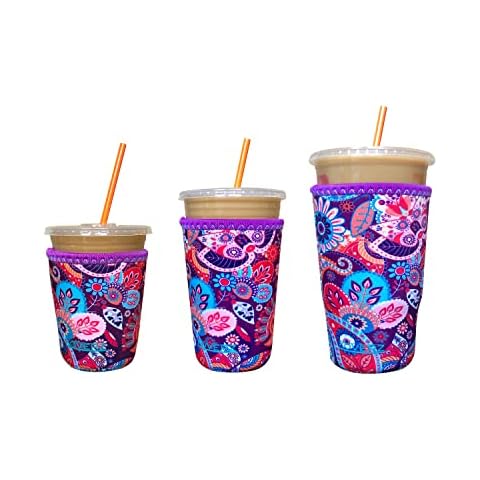 Koverz 3-Pack Iced Coffee Sleeve SET OF 3 - Paisley Cover