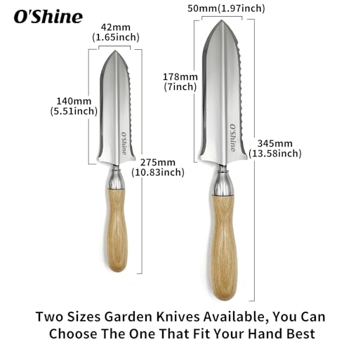 Cuchillo de Jardín Hori Hori Full Tang 7” Acero Inoxidable miniatura 6