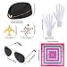 RRMMNIU Flight Attendant Costume Accessories Set, Hat, Scarf, Sunglasses, White Gloves, Airplane Pin Air Hostess Cosplay Halloween (Blue)