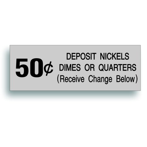 Restoration Decal Sticker for Vintage Soda Pop Soft Drink Vending Coin Change Slot Compatible with Vendo Pepsi, Coca Cola Machine 50 Cent - 1.688 x 4.88 Inch Plus 3 Square Decals