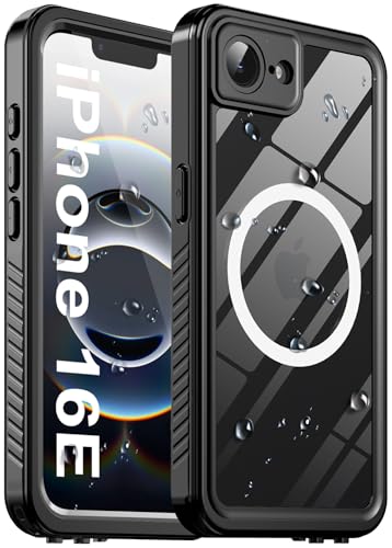 for iPhone 16e Waterproof Case, with Built-in Screen Protector Dustproof Shockproof [Compatible with MagSafe] Full Body Underwater Protective Phone Case Cover for iPhone 16e 6.1