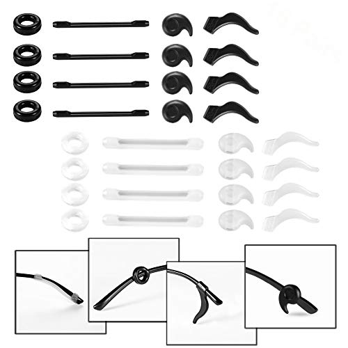 HAOTOOL 16 Pairs Eyeglasses Retainers, Premium Silicone Anti-slip Eyeglass Holder, Comfort Ear Grip