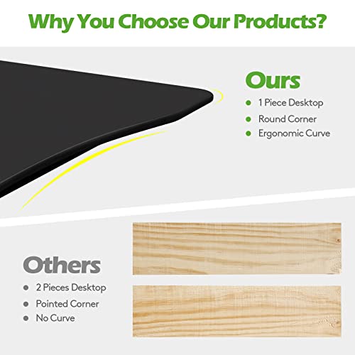 Costway Mobile Height Adjustable Standing Desk, Compact Pneumatic Sit To Stand Computer Desk W/Lockable Casters, Ergonomic Rolling Laptop Table W/Steel Frame For Home Office (Black) #TOP7