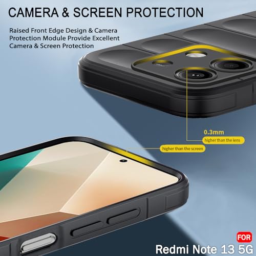 Image of TheGiftKart Liquid Silicon Back Cover Case for Mi Redmi Note 13 5G | Shockproof Military Grade Protection | Micro-Fibre Cloth On Inner Side | Anti-Slip Grip Redmi Note 13 5G Back Cover (TPU, Black)