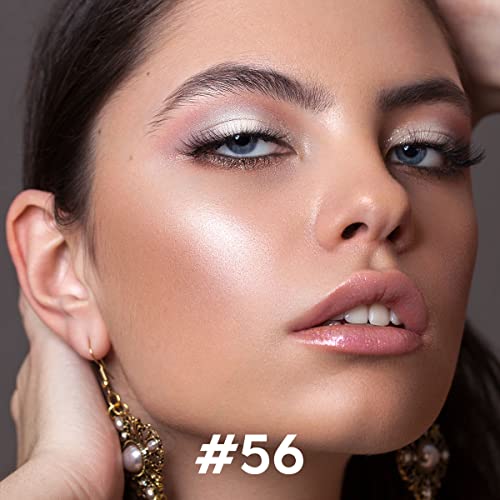 Luxaza Cream Single Eyeshadow Stick With Blending Brush, Hypoallergenic Eye Shadow Stick Makeup, Pro Waterproof & Long Lasting Eye Brightener Stick, Shimmer Eyeshadow Pencil Crayon Shimmer #56 #TOP1