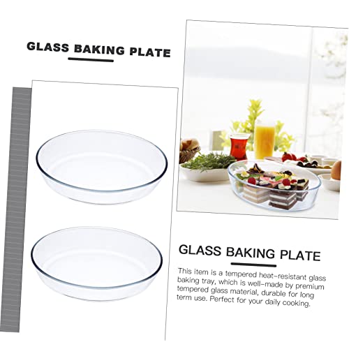 BESTonZON 1 Peça Assadeira Para Forno De Pizza Assadeira De Vidro Redonda Placa De Torta De Vidro Fo