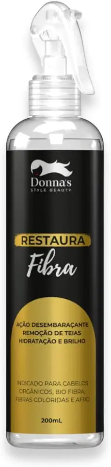 Desembaraçante Restaura Fibra Para Cabelos Orgânicos, Bio Proteína e Apliques Mega Hair - Donna's 200ml | Hidratação, Controle de Frizz, Remoção de Teias e Proteção UV