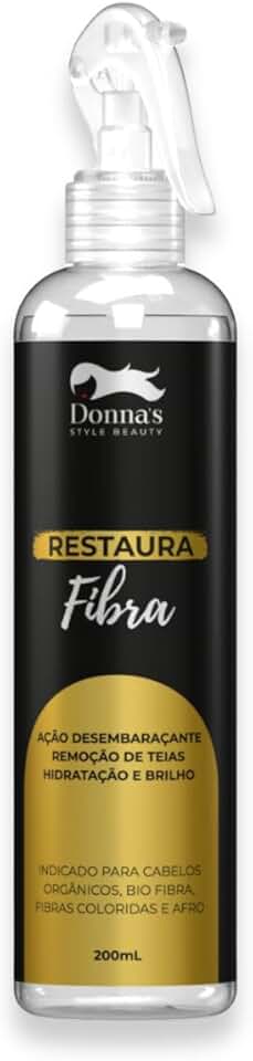 Desembaraçante Restaura Fibra Para Cabelos Orgânicos, Bio Proteína e Apliques Mega Hair - Donna's 200ml | Hidratação, Controle de Frizz, Remoção de Teias e Proteção UV