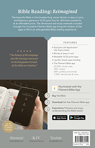 KJV Large Print Premium Value Thinline Bible, Filament Enabled (LeatherLike, Floral Wreath Teal, Red Letter) - Image 2