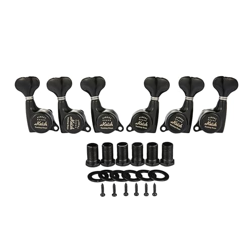 KAISH 18:1 Gear Ratio Guitar Locking Tuners Machine Heads Guitar Locking Tuning Keys Pegs for Strat/Tele/LP/SG most Electric or Acoustic Guitars Black