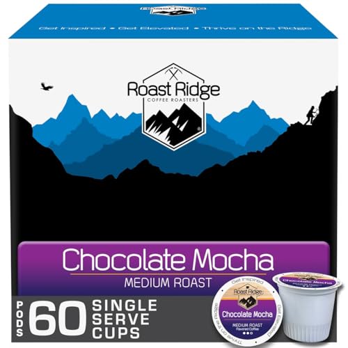 Roast Ridge Single Serve Coffee Pods for K-Cup Brewers, Medium Roast, Chocolate Mocha, 60 Count
